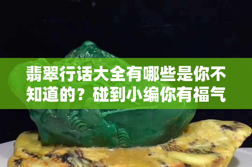 翡翠行话大全有哪些是你不知道的？碰到小编你有福气了