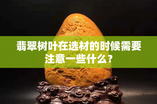 翡翠树叶在选材的时候需要注意一些什么？