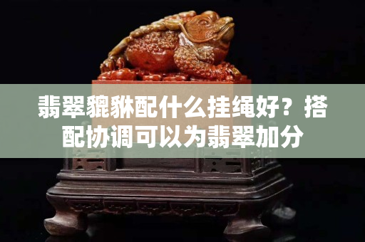 翡翠貔貅配什么挂绳好？搭配协调可以为翡翠加分