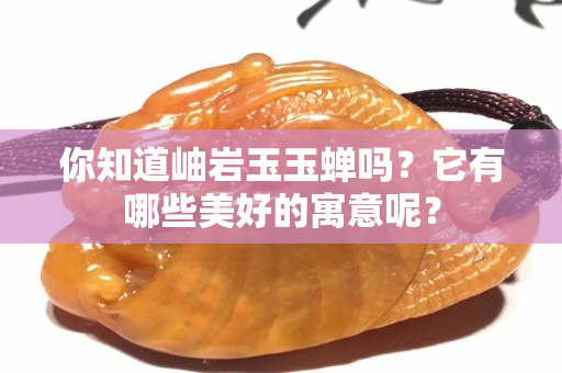 你知道岫岩玉玉蝉吗？它有哪些美好的寓意呢？