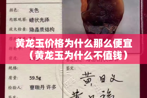 黄龙玉价格为什么那么便宜（黄龙玉为什么不值钱）