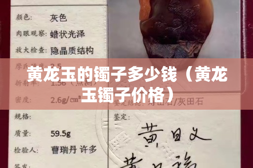 黄龙玉的镯子多少钱（黄龙玉镯子价格）