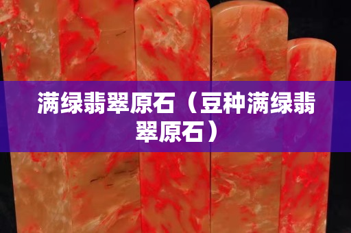 满绿翡翠原石（豆种满绿翡翠原石）